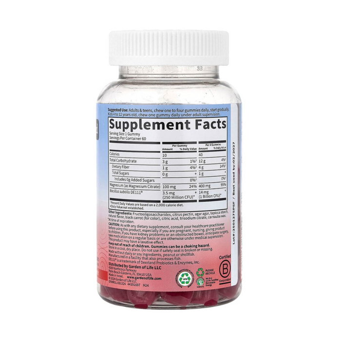 Magnesium with Pre & Probiotics Gummies, Garden of Life, 60 jeleuri [2]