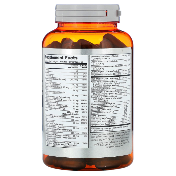 Now Foods, Sports, Men's Active Sports Multi, 180 Softgels [3]