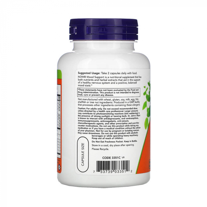 Mood Support with St. John's Wort, Now Foods, 90 capsule [2]