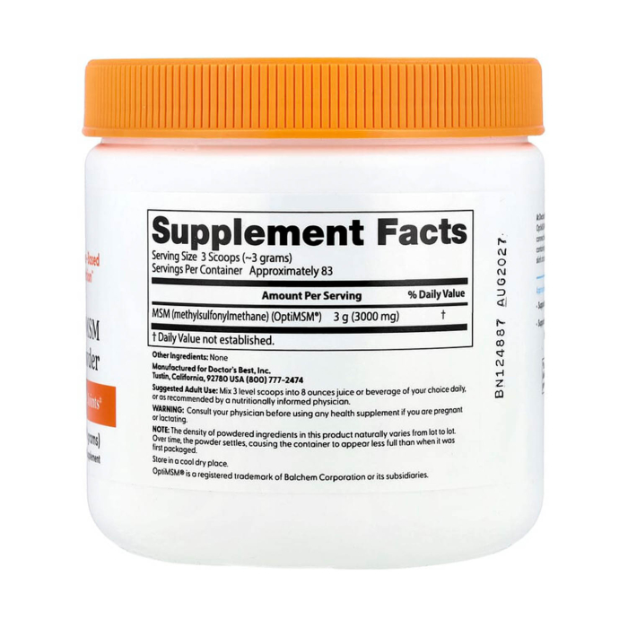 MSM Powder with OptiMSM, Doctor's Best, 250g [2]
