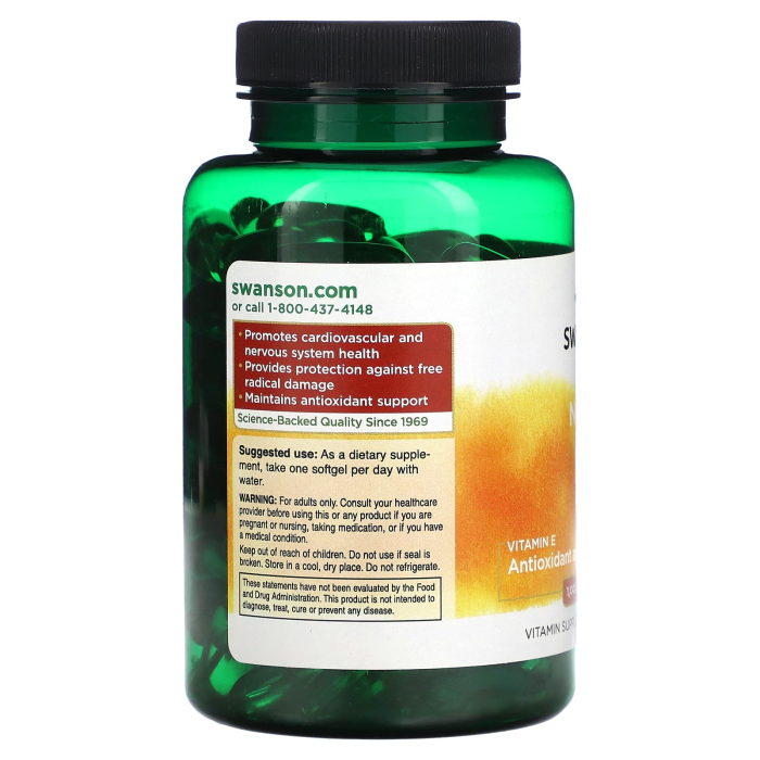 Natural Vitamina E, 1000 IU, Swanson, 100 Softgels SW144 [3]