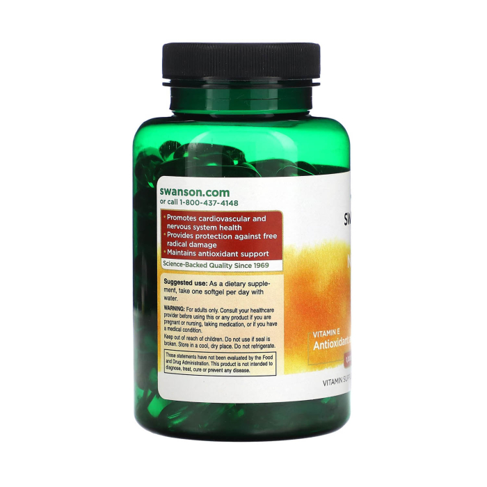 Natural Vitamin E, 1000 IU, Swanson, 100 Softgels SW144 [3]