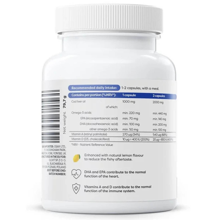 Norwegian Cod Liver Oil 1000 mg, Osavi, 60 softgels [3]