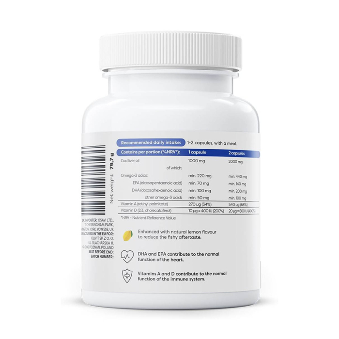 Norwegian Cod Liver Oil 1000 mg, Osavi, 60 softgels [3]