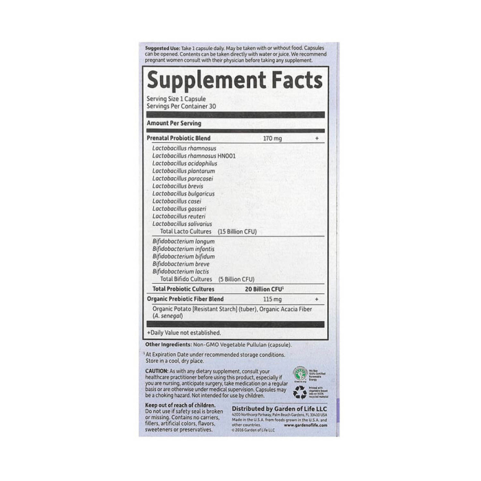 Once Daily Prenatal, Garden of Life, 30 capsule [2]
