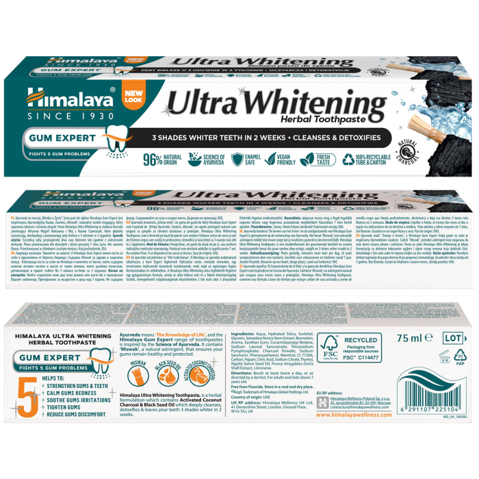 Pasta de Dinti Ultra Whitening Herbal, Himalaya Herbal, 75 ml [2]