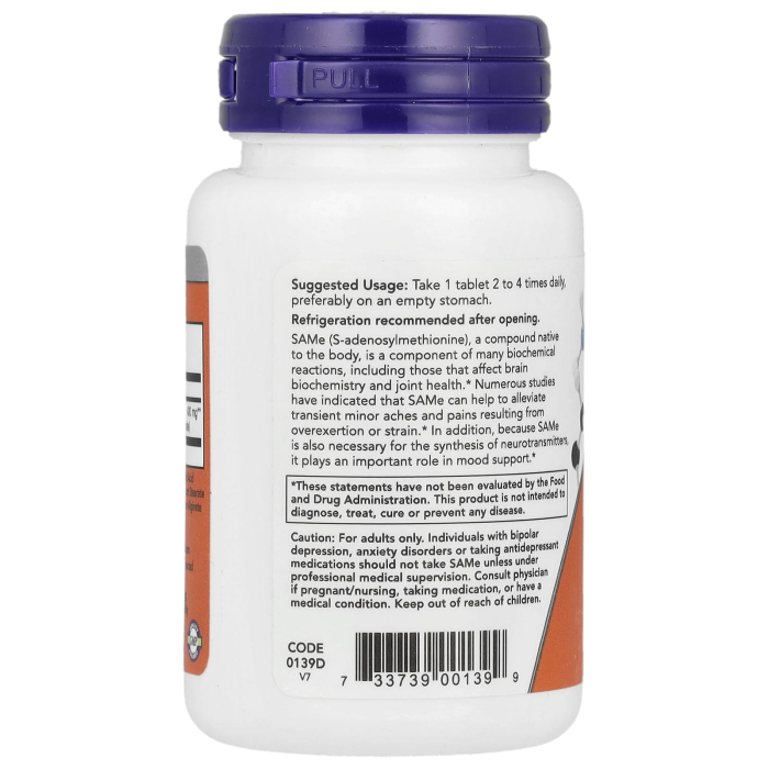 SAMe 400 (S-Adenozilmetionina), 400 mg, NOW Foods, 30 tablete [3]