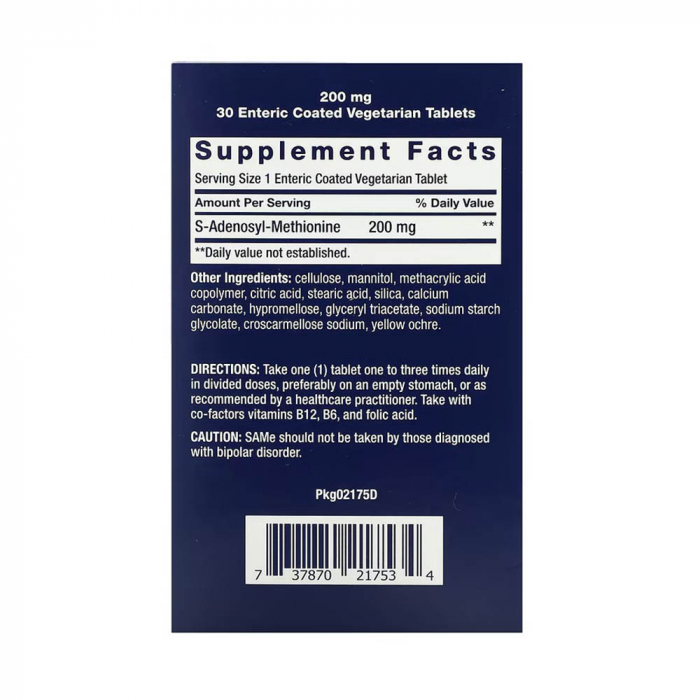 SAMe (S-Adenosyl-Methionine), 200 mg, Life Extension, 30 Enteric Coated Vegetarian Tablets [3]