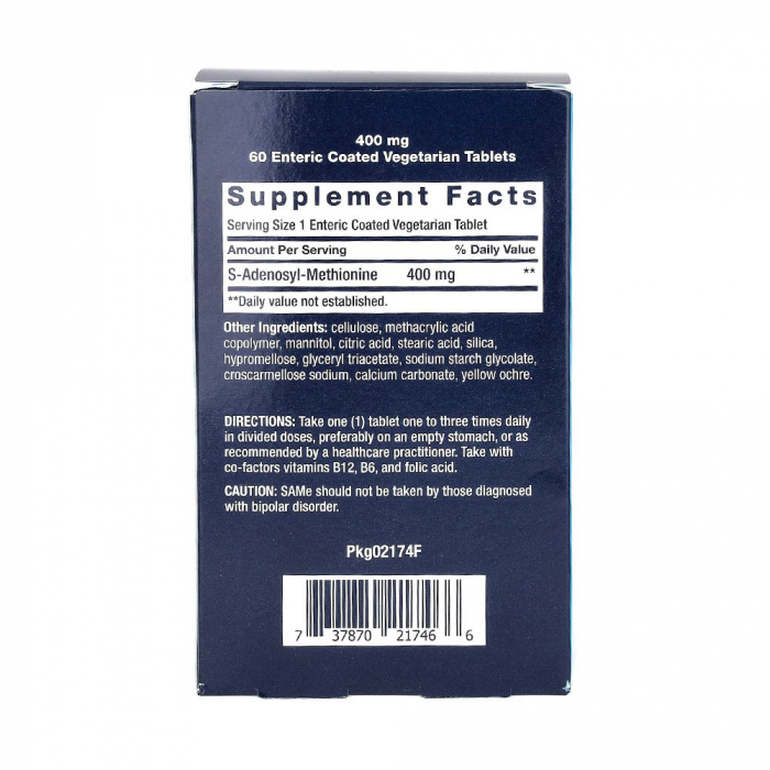 SAMe (S-Adenosyl-Methionine), 400 mg, Life Extension, 60 Enteric Coated Vegetarian Tablets [3]