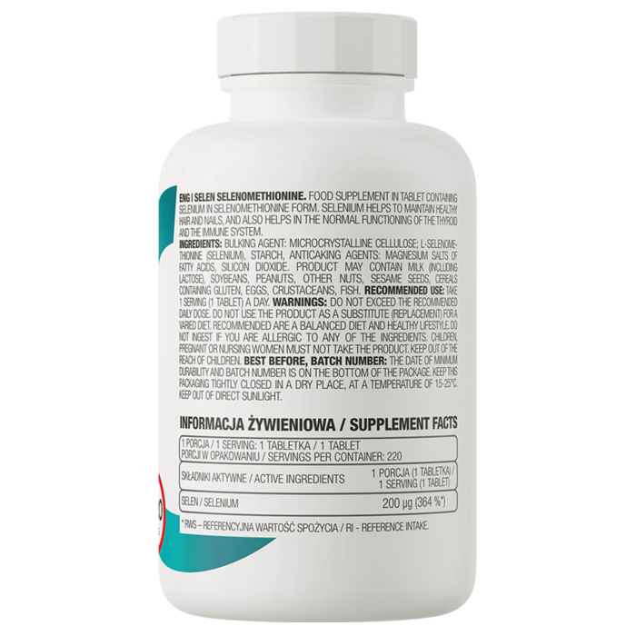 Selenium (L-selenomethionine), 200 mcg, OstroVit, 220 capsule [2]