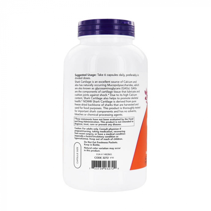 Shark Cartilage (Cartilaj de rechin), 750 mg, Now Foods, 300 capsule [3]