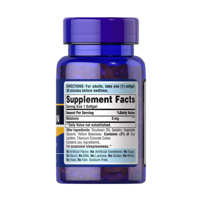 Sleep Aid Melatonin, 5 mg, Puritans Pride, 60 softgels [2]