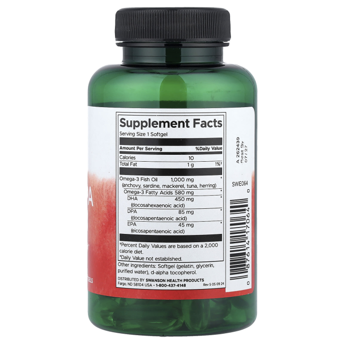 Super DPA Fish Oil, 1000 mg, Swanson, 60 softgels SWE064 [2]