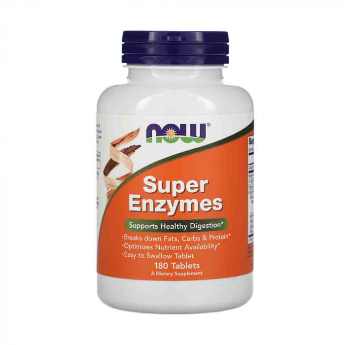 Super Enzymes (Enzime Digestive cu Spectru Larg), Now Foods, 180 tablete [1]