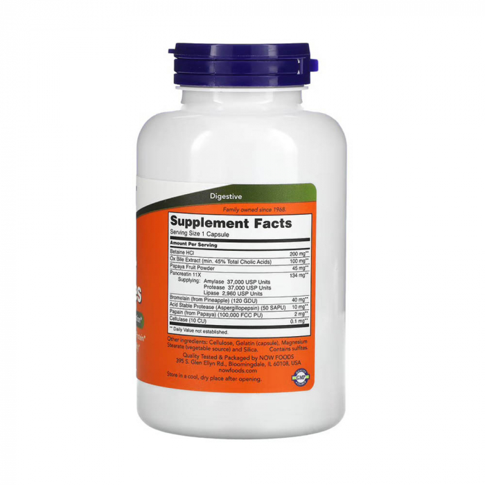 Super Enzymes (Enzime Digestive cu Spectru Larg), Now Foods, 180 capsule [2]