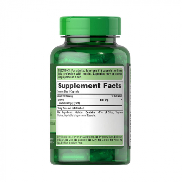 Puritan's Pride Turmeric 800 Mg-200 Capsules Turmeric (Curcuma longa), 800 mg, Puritan's Pride