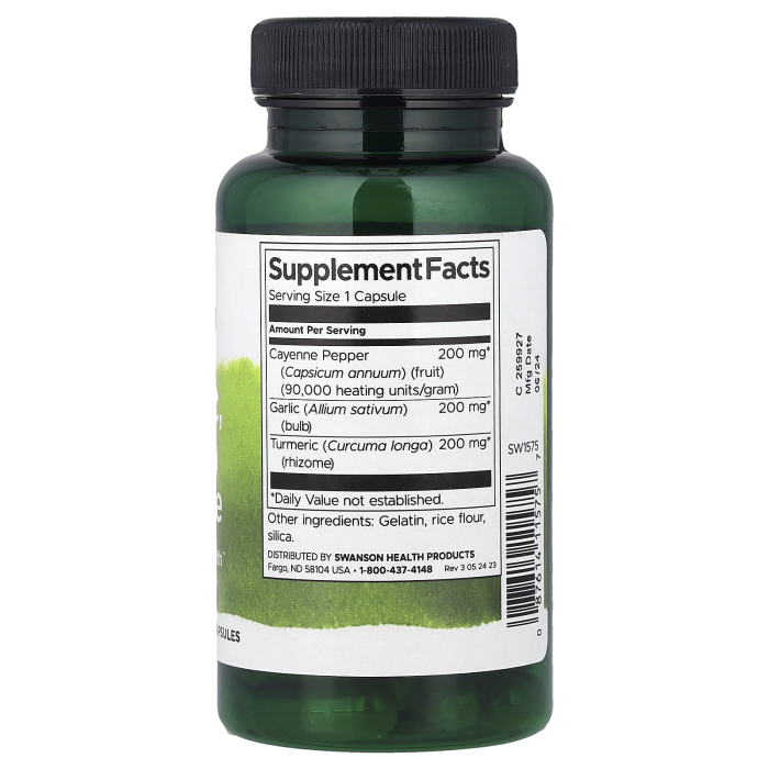 Turmeric, Garlic & Cayenne, Swanson, 60 capsules SW1575 [2]