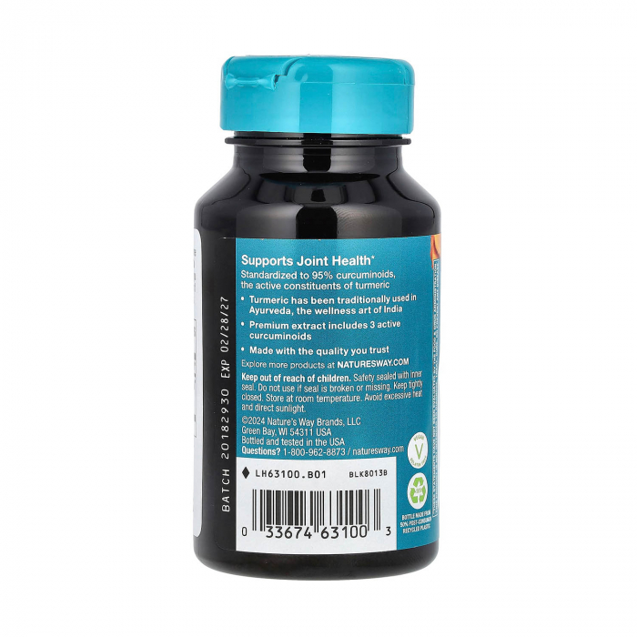 Turmeric, Premium Extract, 500 mg, Nature's Way, 60 tablete [3]