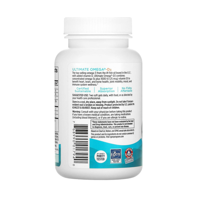 Ultimate Omega-D3, 1280 mg, Nordic Naturals, 60 softgels [5]