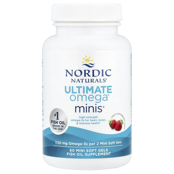 Ultimate Omega® Minis, 1120 mg, Nordic Naturals, 60 Mini Softgels [3]