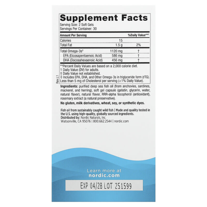 Ultimate Omega® Minis, 1120 mg, Nordic Naturals, 60 Mini Softgels [2]