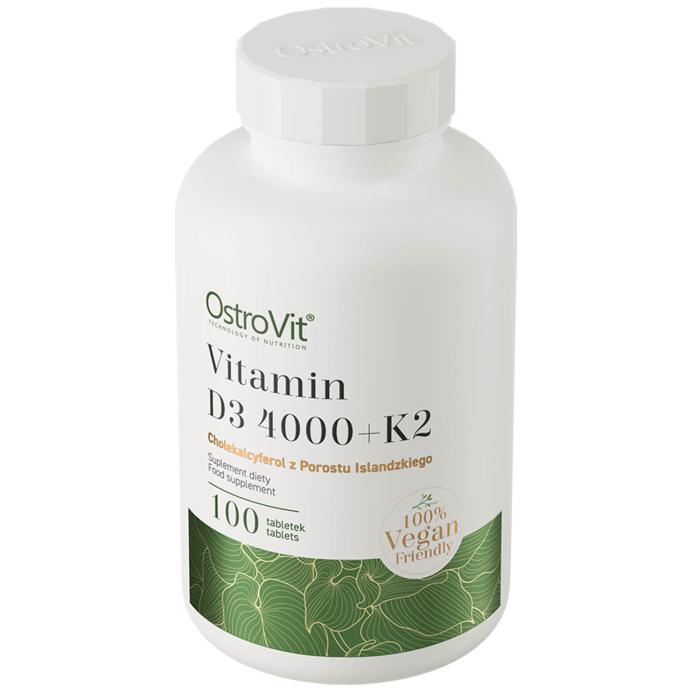 Vegan Vitamin D3 4000 IU + K2, OstroVit, 100 tablets [2]