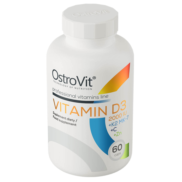 Vitamin D3 2000 IU + K2 MK-7 + C + Zinc, OstroVit, 60 capsule [3]