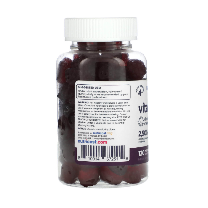 Vitamin D3, Kids, 2500 IU, Nutricost, 120 jeleuri [3]