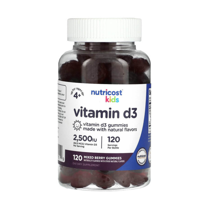 Vitamin D3, Kids, 2500 IU, Nutricost, 120 jeleuri [1]
