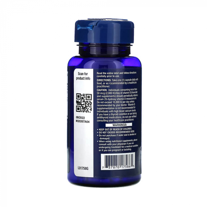 Vitamin D3 with Sea-Iodine, 125 mcg (5,000 IU), Life Extension, 60 capsule [3]