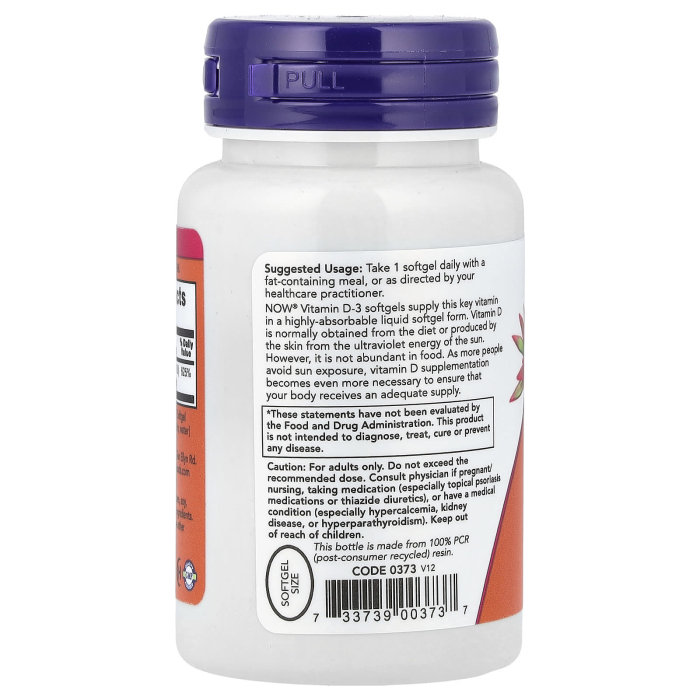 Vitamina D3, 5000 IU, Now Foods, 240 softgels [3]