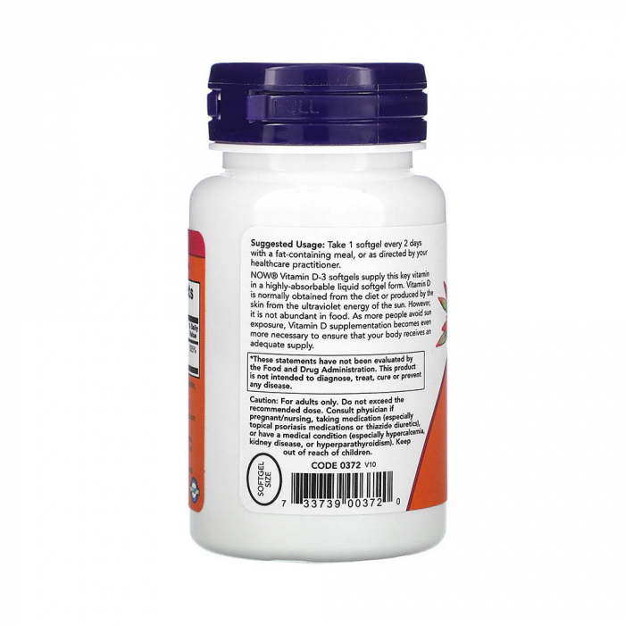 Vitamina D3, 5000 IU, Now Foods, 120 softgels [3]