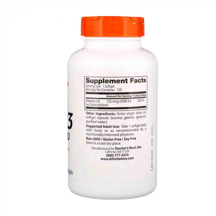 Vitamin D3, 5000 IU - 180 softgels [3]