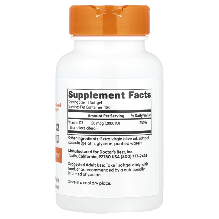 Vitamin D3, 5000 IU - 180 softgels [2]
