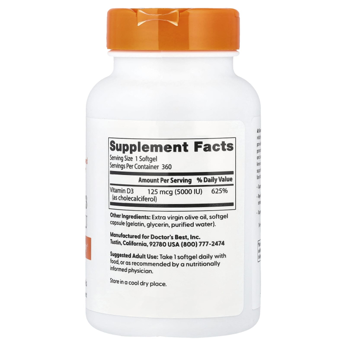 Vitamin D3, 5000 IU - 180 softgels [2]