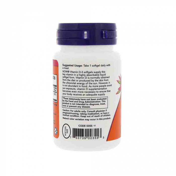 Vitamina D3, 2000 IU, Now Foods, 30 softgels [2]