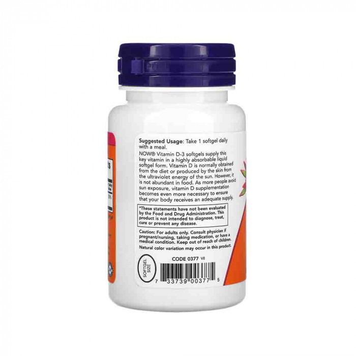 Vitamina D3, 2000 IU, Now Foods, 240 softgels [2]