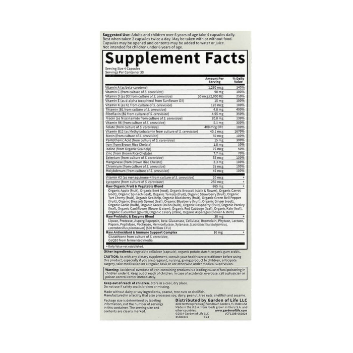 Whole Food Multivitamin Family, Garden of Life, 120 capsule [2]