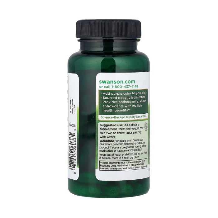 Wild Blueberry with Whole Wild Blueberries, 250 mg, Swanson, 90 capsule SWR038 [3]