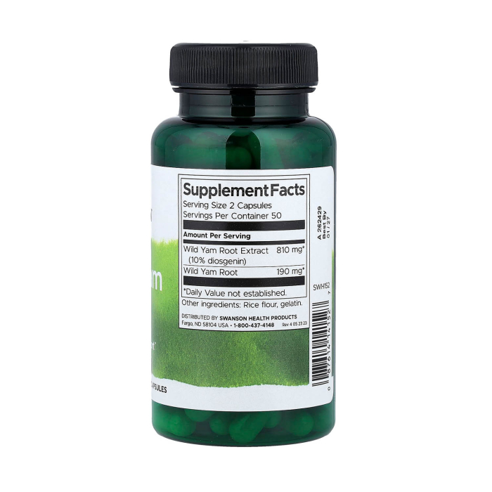 Wild Yam Root, 500 mg, Swanson, 100 capsule SWH152 [2]