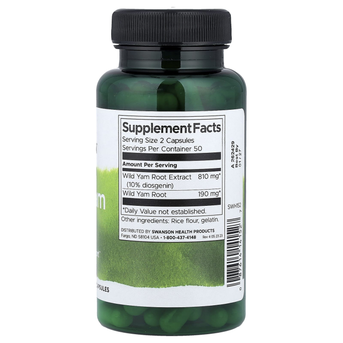 Wild Yam Root, 500 mg, Swanson, 100 capsule SWH152 [2]
