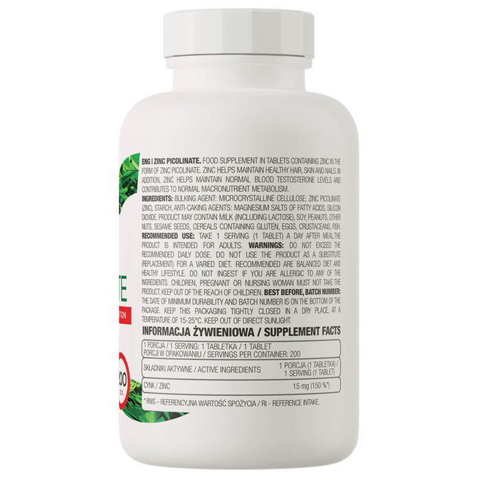 Zinc Picolinate, 15 mg, OstroVit, 200 tablets [2]