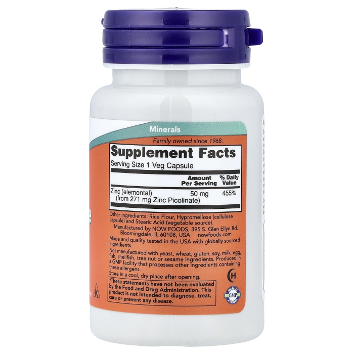 Zinc Picolinate 50mg now foods [2]