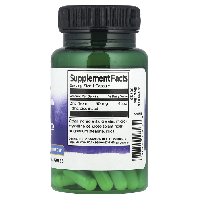 Zinc Picolinate Extra Strength, 50 mg, Swanson, 60 capsule SW1813 [2]