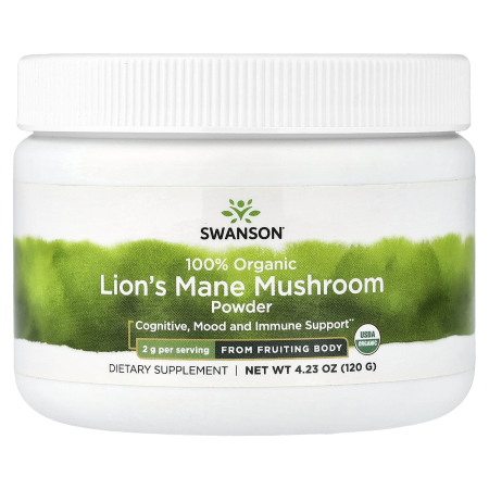 Swanson - 100% Organic Lions Mane Mushroom Powder, Swanson, 120g SW1975