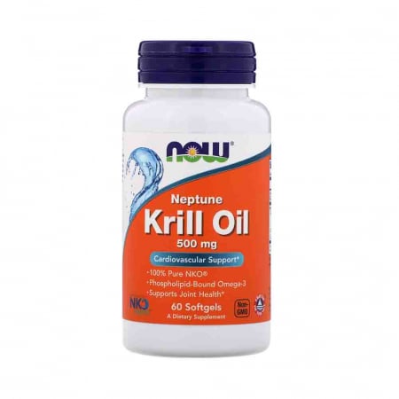 Krill Oil Neptune (Ulei Krill) NKO®, 500mg, Now Foods, 60 softgels