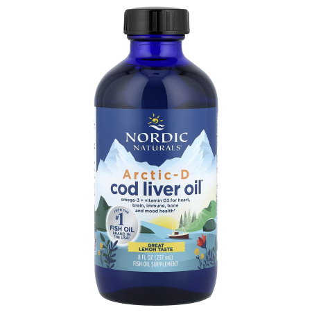 Nordic Naturals - Arctic-D Cod Liver Oil, Lemon, Nordic Naturals, 237 ml