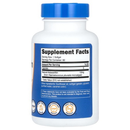 Astaxanthin, 12 mg, Nutricost, 60 Softgels [1]