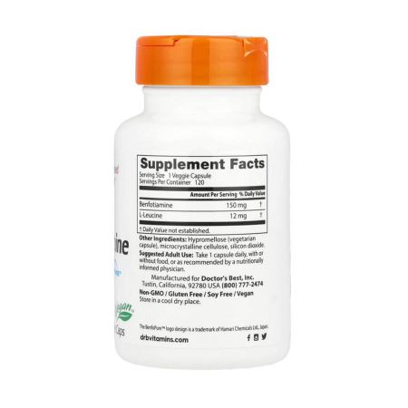 Benfotiamine 150 with BenfoPure™, 150 mg, Doctor's Best, 120 capsule [1]