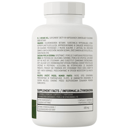 Betaine HCL (Hydrochloride), 650 mg, OstroVit, 90 capsules [1]